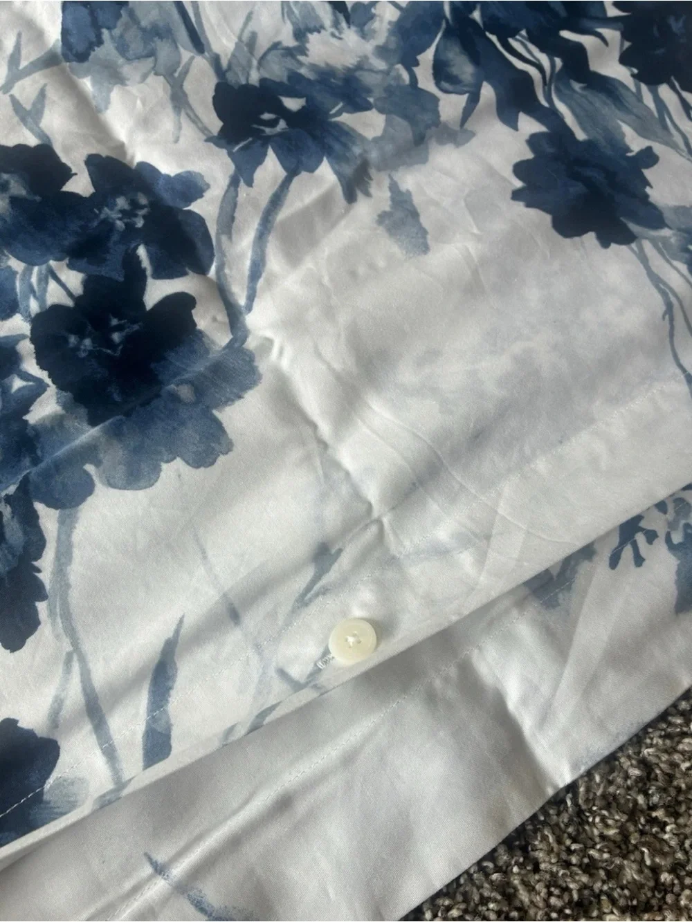 Lauren Ralph Lauren Flora Blue Watercolor Floral Duvet Set Queen